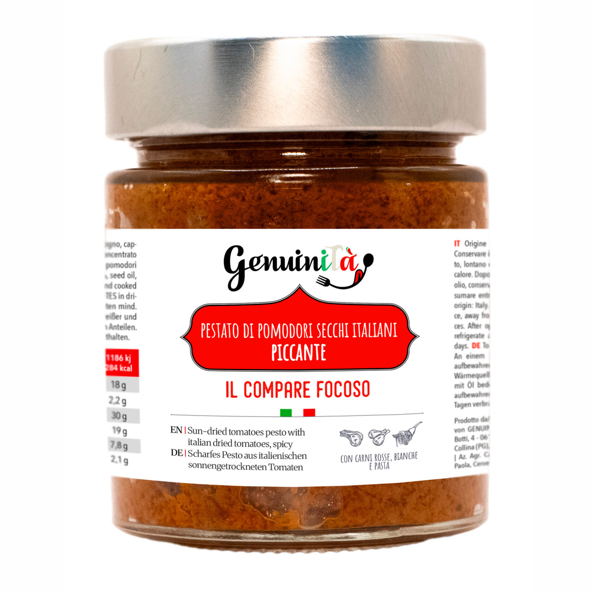 GENUINITA' IL COMPARE FOCOSO - Pesto di pomodorini secchi - 156 ml