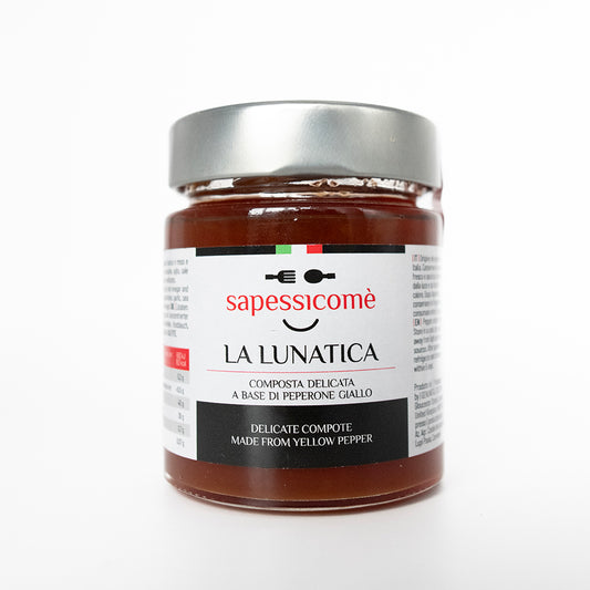 SAPESSICOME'  LA LUNATICA - Delicate compote made from yellow pepper - 156 ml jar